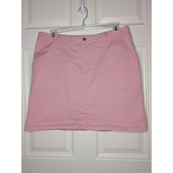 Lauren Ralph Lauren Dresses & Skirts - Lauren Ralph Lauren Women's Size 16 Pink Denim Style Cotton Skirt Pockets
